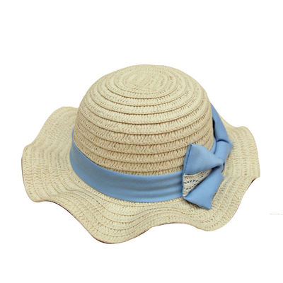 Pantone Color Wide Brim Straw Hat Womens Beach Hats โลโก้ที่กำหนดเอง