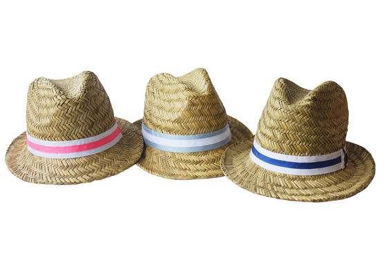 OEM หญ้าธรรมชาติฟางหมวกดวงอาทิตย์ 56 ซม. สตรีฟางหมวกช่วยชีวิต
