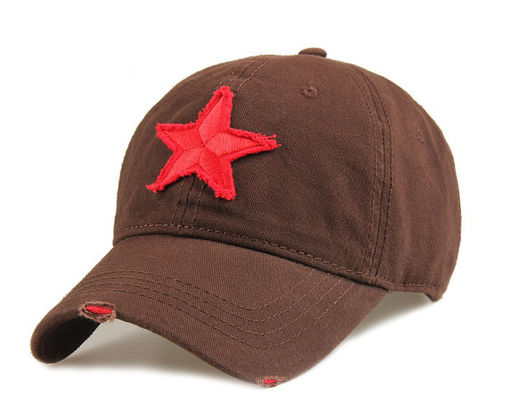 หมวกเบสบอลผ้าฝ้ายล้างสี Pantone วัสดุโพลีเอสเตอร์ 6 แผง