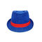 Unisex Fedora Panama Trilby Hat สีน้ำเงินปรับได้โลโก้ที่กำหนดเอง 56cm