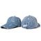 หมวกเบสบอลผ้ายีนส์สีน้ำเงิน OEM เย็บปักถักร้อย 55cm Cotton Twill
