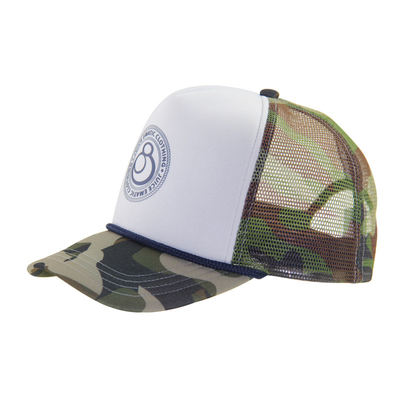 การพิมพ์แบบคลุมและเครือข่าย Caps Trucker ด้วยแผ่นหน้าสีขาว
