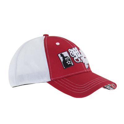 Pre Curved Peak Mesh Trucker Caps 3D Embroidery Baseball Caps 4 แผ่น