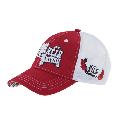 Pre Curved Peak Mesh Trucker Caps 3D Embroidery Baseball Caps 4 แผ่น