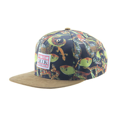 ค่ายการพิมพ์ตามสั่ง Snapback 5 แผ่น Cap กับ Suede Visor / สายหนัง