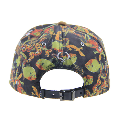 ค่ายการพิมพ์ตามสั่ง Snapback 5 แผ่น Cap กับ Suede Visor / สายหนัง