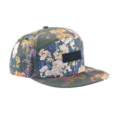 100% โพลิเอสเตอร์ 7 แผน Snapback หมวกแคมป์แบบกําหนดเอง