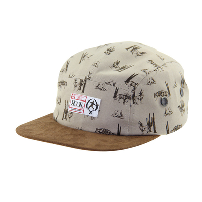 Suede Peak 5 แพนล็อคแคมป์ Caps กับ sublimation Printing Crown และสายหนัง