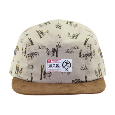 Suede Peak 5 แพนล็อคแคมป์ Caps กับ sublimation Printing Crown และสายหนัง