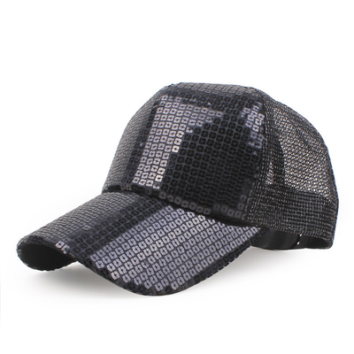 ตลอดทั้งวัน ความสะดวกสบาย 5 แผ่น Mesh Trucker Hat Sequin Trucker Hat ปรับ
