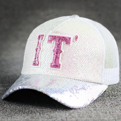 ตลอดทั้งวัน ความสะดวกสบาย 5 แผ่น Mesh Trucker Hat Sequin Trucker Hat ปรับ