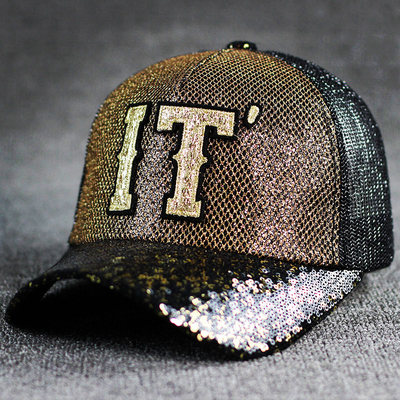 ตลอดทั้งวัน ความสะดวกสบาย 5 แผ่น Mesh Trucker Hat Sequin Trucker Hat ปรับ