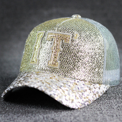 ตลอดทั้งวัน ความสะดวกสบาย 5 แผ่น Mesh Trucker Hat Sequin Trucker Hat ปรับ