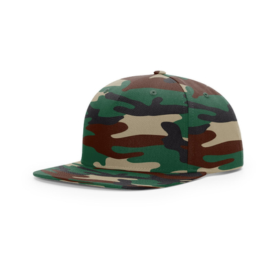 สนับแบ็คหน้าแบบกําหนดเอง 5 แผ่นหมวก Flat Peak Medium Profile Snapback