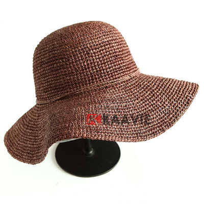 Custom Raffia Women Straw Sun Hats สี Sun Shade สี Pantone OEM ODM