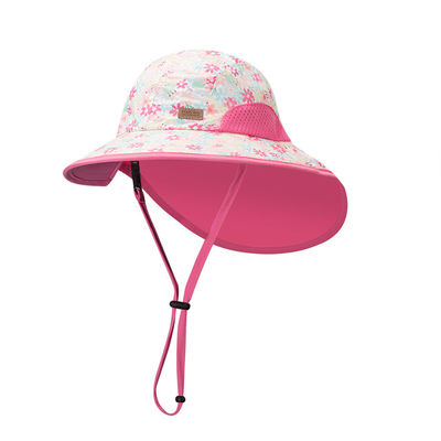 ผ้าฝ้าย 100% UPF หมวกกันแดดกลางแจ้ง 58cm Childs Sun Hats