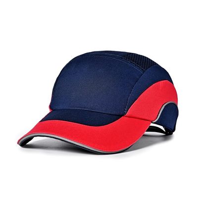 ระบายอากาศได้ 100% Cotton Safety Bump Cap หมวกเบสบอลปีกสั้น 56cm