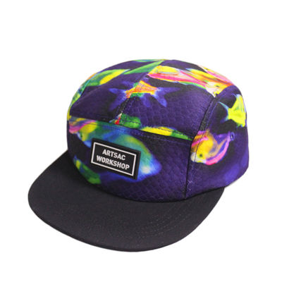 หมวกแก๊ป Snapback แบบปักลาย Flap Brim 5 แผงสี Pantone