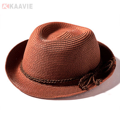 58cm น้ำหนักเบา Unisex Raffia Straw Bucket Hat สำหรับ Summer Outdoor