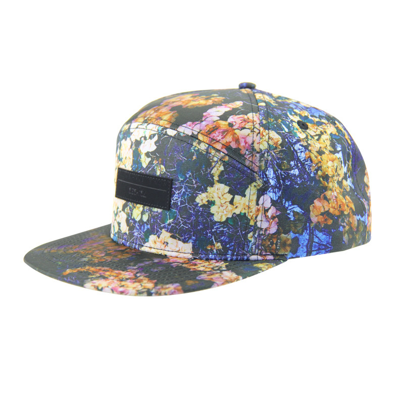 100% โพลิเอสเตอร์ 7 แผน Snapback หมวกแคมป์แบบกําหนดเอง