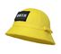 ODM ตลกธรรมดาหรือแพทช์โพลีเอสเตอร์หมวกถังชาวประมงเด็กหมวกถังสีเหลือง